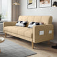 Contemporary Biscuit Back Sofa Bed 22.44"High Square Arm Sofa Bed Beige Cotton Blend Clearhalo 'furn' 'furn_sofas' 'Furniture' 'furniture_sofas' 'kitchen' 'kitchen_sofas' 'Living Room Furniture' 'Sofa' 'sofas' 4647816