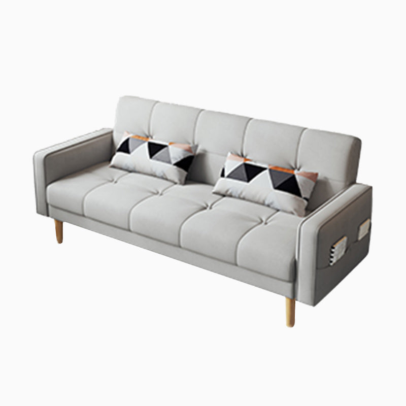 Contemporary Biscuit Back Sofa Bed 22.44"High Square Arm Sofa Bed Clearhalo 'furn' 'furn_sofas' 'Furniture' 'furniture_sofas' 'kitchen' 'kitchen_sofas' 'Living Room Furniture' 'Sofa' 'sofas' 4647817