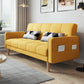 Contemporary Biscuit Back Sofa Bed 22.44"High Square Arm Sofa Bed Yellow Cotton Blend Clearhalo 'furn' 'furn_sofas' 'Furniture' 'furniture_sofas' 'kitchen' 'kitchen_sofas' 'Living Room Furniture' 'Sofa' 'sofas' 4647819