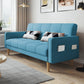 Contemporary Biscuit Back Sofa Bed 22.44"High Square Arm Sofa Bed Lake Blue Cotton Blend Clearhalo 'furn' 'furn_sofas' 'Furniture' 'furniture_sofas' 'kitchen' 'kitchen_sofas' 'Living Room Furniture' 'Sofa' 'sofas' 4647820