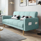Contemporary Biscuit Back Sofa Bed 22.44"High Square Arm Sofa Bed Light Blue Cotton Blend Clearhalo 'furn' 'furn_sofas' 'Furniture' 'furniture_sofas' 'kitchen' 'kitchen_sofas' 'Living Room Furniture' 'Sofa' 'sofas' 4647833