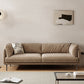 80"High Faux Leather Tuxedo Arm Sewn Pillow Back Sofa, Living Room 98.5"L x 39"W x 31.5"H Light Brown Clearhalo 'furn' 'furn_sofas' 'Furniture' 'furniture_sofas' 'kitchen' 'kitchen_sofas' 'Living Room Furniture' 'Sofa' 'sofas' 4647839