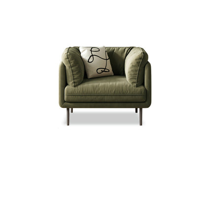 80"High Faux Leather Tuxedo Arm Sewn Pillow Back Sofa, Living Room 43.5"L x 39.5"W x 31.5"H Olive Green Clearhalo 'furn' 'furn_sofas' 'Furniture' 'furniture_sofas' 'kitchen' 'kitchen_sofas' 'Living Room Furniture' 'Sofa' 'sofas' 4647841