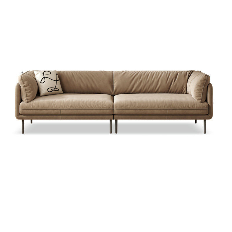 80"High Faux Leather Tuxedo Arm Sewn Pillow Back Sofa, Living Room Clearhalo 'furn' 'furn_sofas' 'Furniture' 'furniture_sofas' 'kitchen' 'kitchen_sofas' 'Living Room Furniture' 'Sofa' 'sofas' 4647845