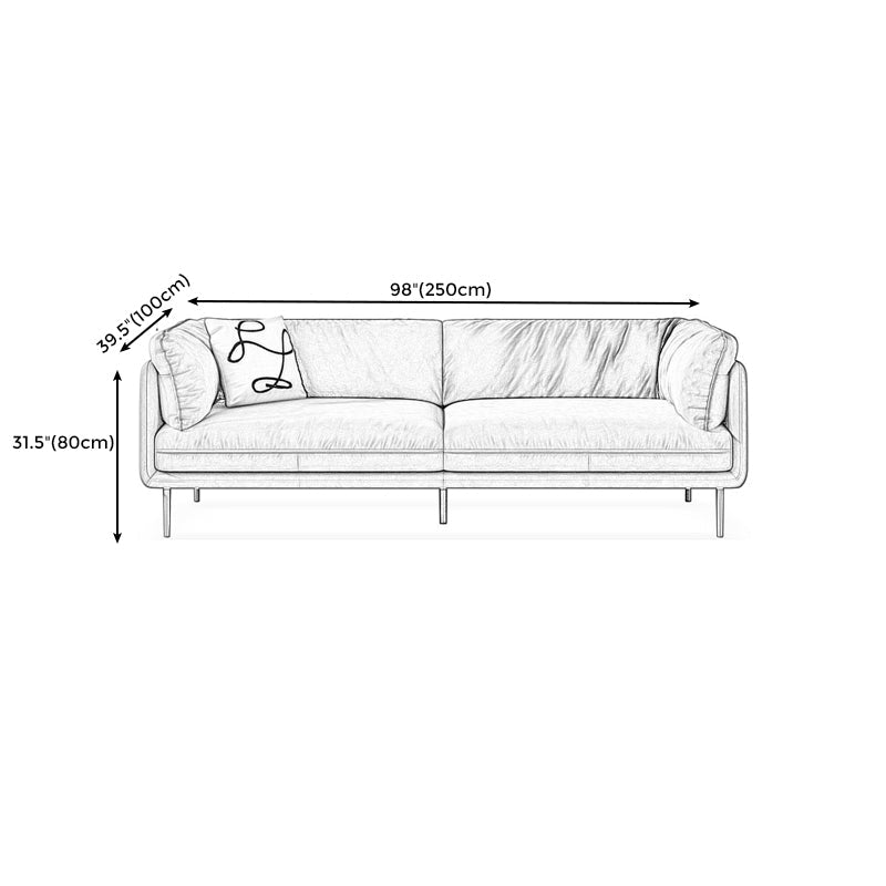 80"High Faux Leather Tuxedo Arm Sewn Pillow Back Sofa, Living Room Clearhalo 'furn' 'furn_sofas' 'Furniture' 'furniture_sofas' 'kitchen' 'kitchen_sofas' 'Living Room Furniture' 'Sofa' 'sofas' 4647850