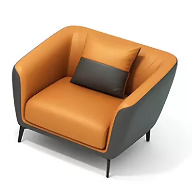 Contemporary Tight Back Tuxedo Arm Loveseat with Black Legs 68H 34"L x 30"W x 27"H Dark Gray Clearhalo 'furn' 'furn_sofas' 'Furniture' 'furniture_sofas' 'kitchen' 'kitchen_sofas' 'Living Room Furniture' 'Sofa' 'sofas' 4647855