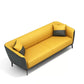 Contemporary Tight Back Tuxedo Arm Loveseat with Black Legs 68H Light Grey-Yellow Clearhalo 'furn' 'furn_sofas' 'Furniture' 'furniture_sofas' 'kitchen' 'kitchen_sofas' 'Living Room Furniture' 'Sofa' 'sofas' 4647860