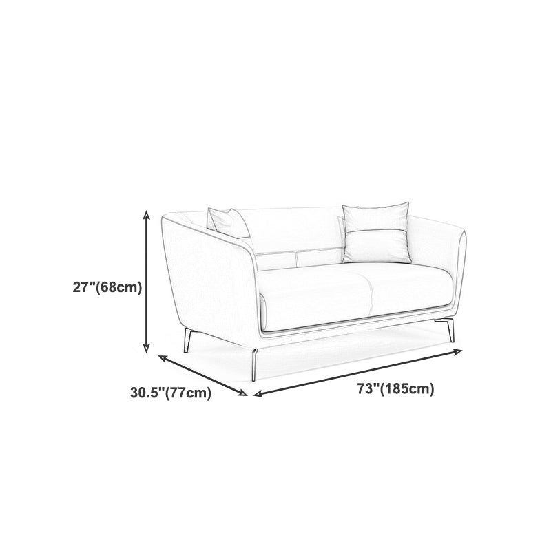 Contemporary Tight Back Tuxedo Arm Loveseat with Black Legs 68H Clearhalo 'furn' 'furn_sofas' 'Furniture' 'furniture_sofas' 'kitchen' 'kitchen_sofas' 'Living Room Furniture' 'Sofa' 'sofas' 4647875