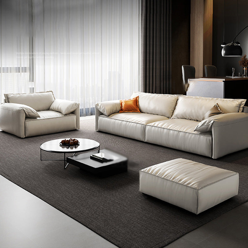 Modern Style White Sofa with Pillow Armrest Cushioned Seat down Seat Padding Clearhalo 'furn' 'furn_sofas' 'Furniture' 'furniture_sofas' 'kitchen' 'kitchen_sofas' 'Living Room Furniture' 'Sofa' 'sofas' 4647880