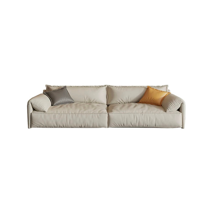 Modern Style White Sofa with Pillow Armrest Cushioned Seat down Seat Padding Clearhalo 'furn' 'furn_sofas' 'Furniture' 'furniture_sofas' 'kitchen' 'kitchen_sofas' 'Living Room Furniture' 'Sofa' 'sofas' 4647881