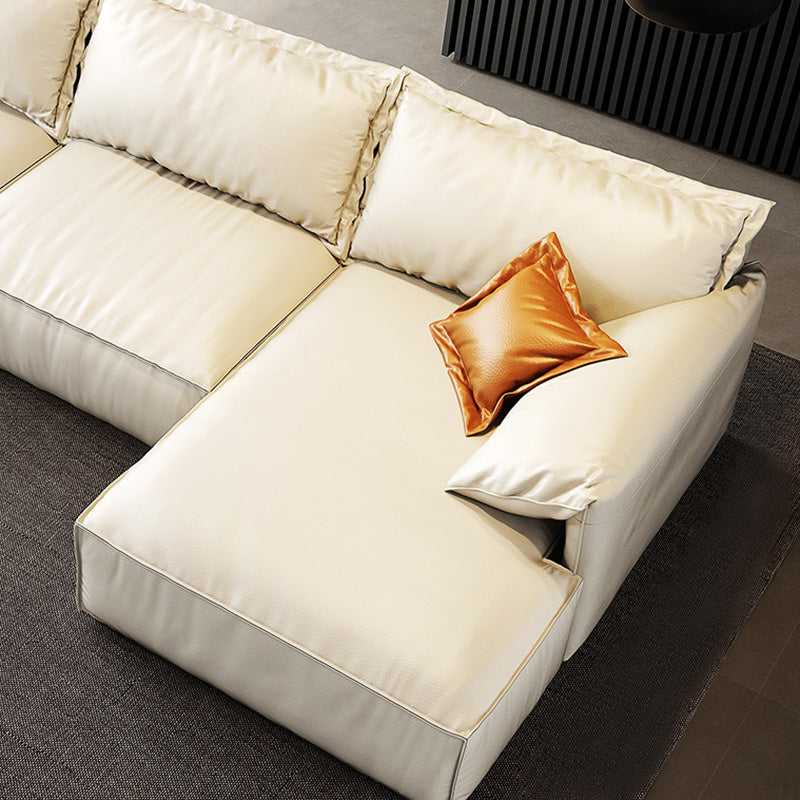 Modern Style White Sofa with Pillow Armrest Cushioned Seat down Seat Padding Clearhalo 'furn' 'furn_sofas' 'Furniture' 'furniture_sofas' 'kitchen' 'kitchen_sofas' 'Living Room Furniture' 'Sofa' 'sofas' 4647884