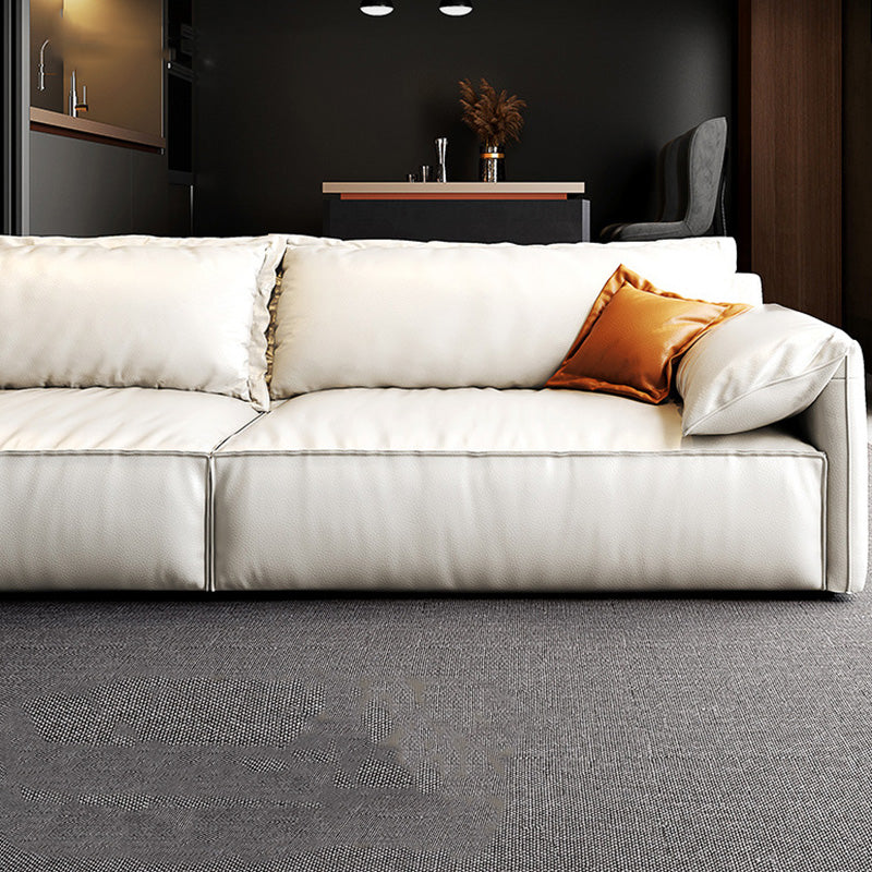 Modern Style White Sofa with Pillow Armrest Cushioned Seat down Seat Padding Clearhalo 'furn' 'furn_sofas' 'Furniture' 'furniture_sofas' 'kitchen' 'kitchen_sofas' 'Living Room Furniture' 'Sofa' 'sofas' 4647886