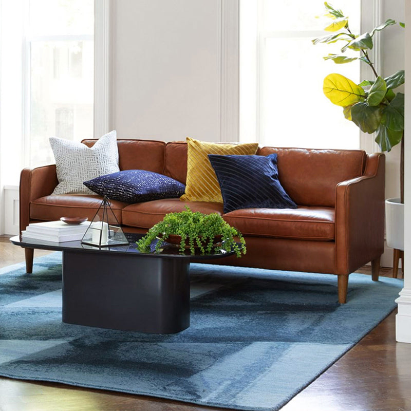 Industrial Faux Leather Loose Back Sofa with Solid Color Sloped Arms Clearhalo 'furn' 'furn_sofas' 'Furniture' 'furniture_sofas' 'kitchen' 'kitchen_sofas' 'Living Room Furniture' 'Sofa' 'sofas' 4647895