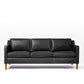 Industrial Faux Leather Loose Back Sofa with Solid Color Sloped Arms Black Clearhalo 'furn' 'furn_sofas' 'Furniture' 'furniture_sofas' 'kitchen' 'kitchen_sofas' 'Living Room Furniture' 'Sofa' 'sofas' 4647897
