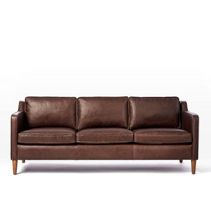 Industrial Faux Leather Loose Back Sofa with Solid Color Sloped Arms Coffee Clearhalo 'furn' 'furn_sofas' 'Furniture' 'furniture_sofas' 'kitchen' 'kitchen_sofas' 'Living Room Furniture' 'Sofa' 'sofas' 4647898
