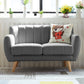 Scandinavian 2-seat Linen Loveseat 21.65" D Square Arm Sofa For Apartment Dark Gray Clearhalo 'furn' 'furn_sofas' 'Furniture' 'furniture_sofas' 'kitchen' 'kitchen_sofas' 'Living Room Furniture' 'Sofa' 'sofas' 4647919