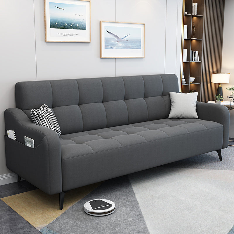 Modern Linen Charles Of London Sofa with Storage Bag for Living Room, Apartment Dark Gray Clearhalo 'furn' 'furn_sofas' 'Furniture' 'furniture_sofas' 'kitchen' 'kitchen_sofas' 'Living Room Furniture' 'Sofa' 'sofas' 4647934