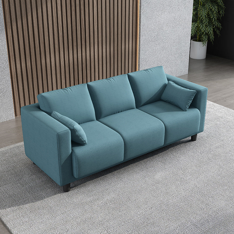 Loose Back Linen Square Arm Modern Sofa with Slipcover for Living Room Light Blue Clearhalo 'furn' 'furn_sofas' 'Furniture' 'furniture_sofas' 'kitchen' 'kitchen_sofas' 'Living Room Furniture' 'Sofa' 'sofas' 4647952