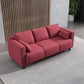Loose Back Linen Square Arm Modern Sofa with Slipcover for Living Room Burgundy Clearhalo 'furn' 'furn_sofas' 'Furniture' 'furniture_sofas' 'kitchen' 'kitchen_sofas' 'Living Room Furniture' 'Sofa' 'sofas' 4647956