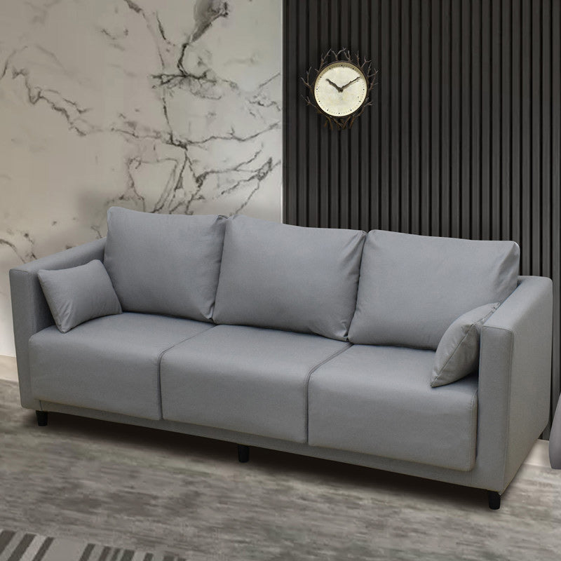 Loose Back Linen Square Arm Modern Sofa with Slipcover for Living Room Pewter Clearhalo 'furn' 'furn_sofas' 'Furniture' 'furniture_sofas' 'kitchen' 'kitchen_sofas' 'Living Room Furniture' 'Sofa' 'sofas' 4647960
