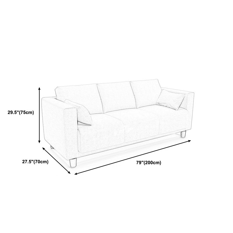 Loose Back Linen Square Arm Modern Sofa with Slipcover for Living Room Clearhalo 'furn' 'furn_sofas' 'Furniture' 'furniture_sofas' 'kitchen' 'kitchen_sofas' 'Living Room Furniture' 'Sofa' 'sofas' 4647968