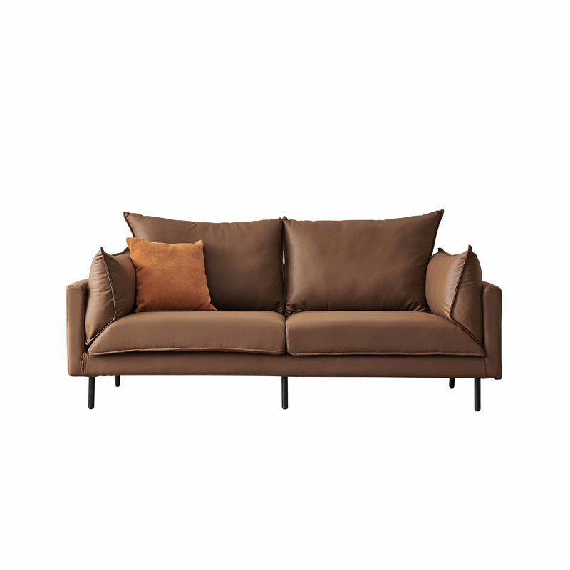Modern Loose Back Sofa 33.46"High Fabric High Tear Resistance Pillow Top Arm Sofa Brown Clearhalo 'furn' 'furn_sofas' 'Furniture' 'furniture_sofas' 'kitchen' 'kitchen_sofas' 'Living Room Furniture' 'Sofa' 'sofas' 4647973