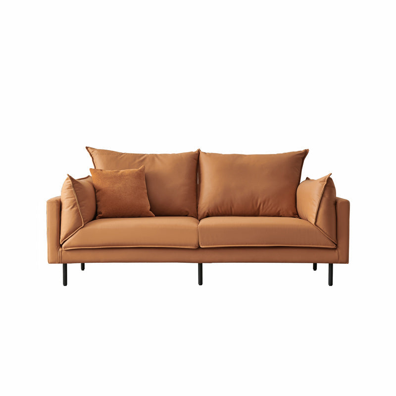 Modern Loose Back Sofa 33.46"High Fabric High Tear Resistance Pillow Top Arm Sofa Orange Clearhalo 'furn' 'furn_sofas' 'Furniture' 'furniture_sofas' 'kitchen' 'kitchen_sofas' 'Living Room Furniture' 'Sofa' 'sofas' 4647974