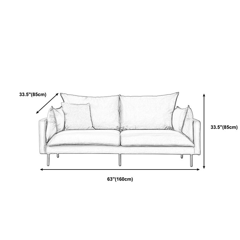 Modern Loose Back Sofa 33.46"High Fabric High Tear Resistance Pillow Top Arm Sofa Clearhalo 'furn' 'furn_sofas' 'Furniture' 'furniture_sofas' 'kitchen' 'kitchen_sofas' 'Living Room Furniture' 'Sofa' 'sofas' 4647980