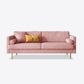 Mid-Century Modern Velvet Loose Back Sofa 31.5" H Square Arm Settee 79"L x 31"W x 31"H Rose Bloom Clearhalo 'furn' 'furn_sofas' 'Furniture' 'furniture_sofas' 'kitchen' 'kitchen_sofas' 'Living Room Furniture' 'Sofa' 'sofas' 4647987