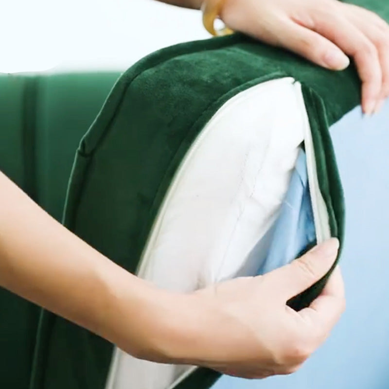 Mid-Century Modern Velvet Loose Back Sofa 31.5" H Square Arm Settee Clearhalo 'furn' 'furn_sofas' 'Furniture' 'furniture_sofas' 'kitchen' 'kitchen_sofas' 'Living Room Furniture' 'Sofa' 'sofas' 4647997