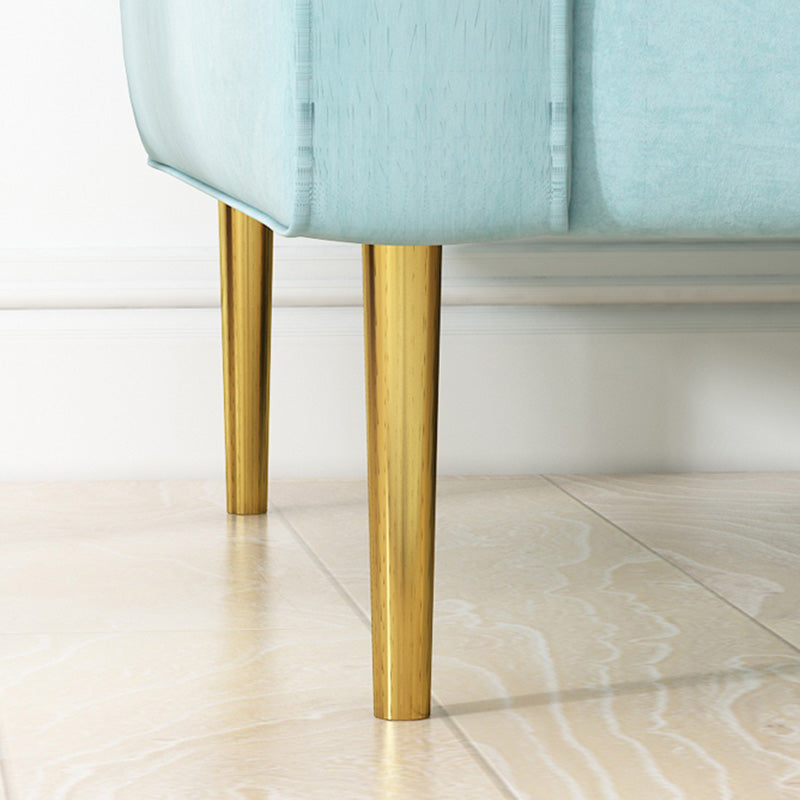 Mid-Century Modern Velvet Loose Back Sofa 31.5" H Square Arm Settee Clearhalo 'furn' 'furn_sofas' 'Furniture' 'furniture_sofas' 'kitchen' 'kitchen_sofas' 'Living Room Furniture' 'Sofa' 'sofas' 4647999