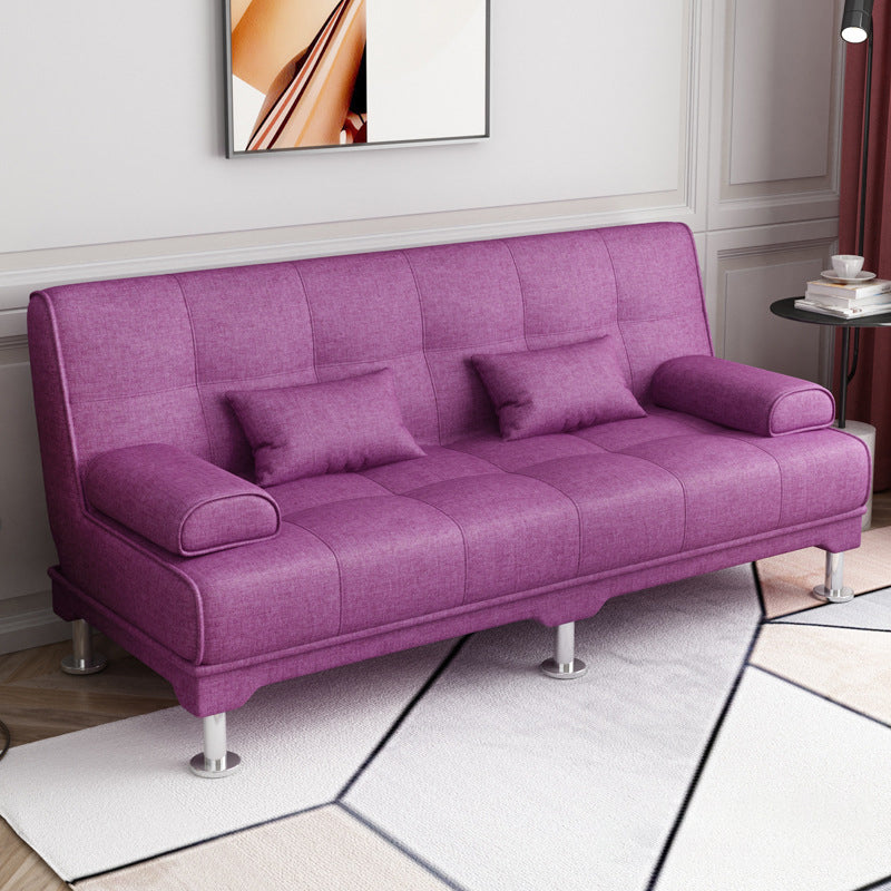 Fabric Modern Metal Legs Sofa Convertible Pillow Top Arm Sofa Purple Clearhalo 'Furniture' 'furniture_sofas' 'kitchen' 'kitchen_sofas' 'Living Room Furniture' 'Sofa' 'sofas' 4648004