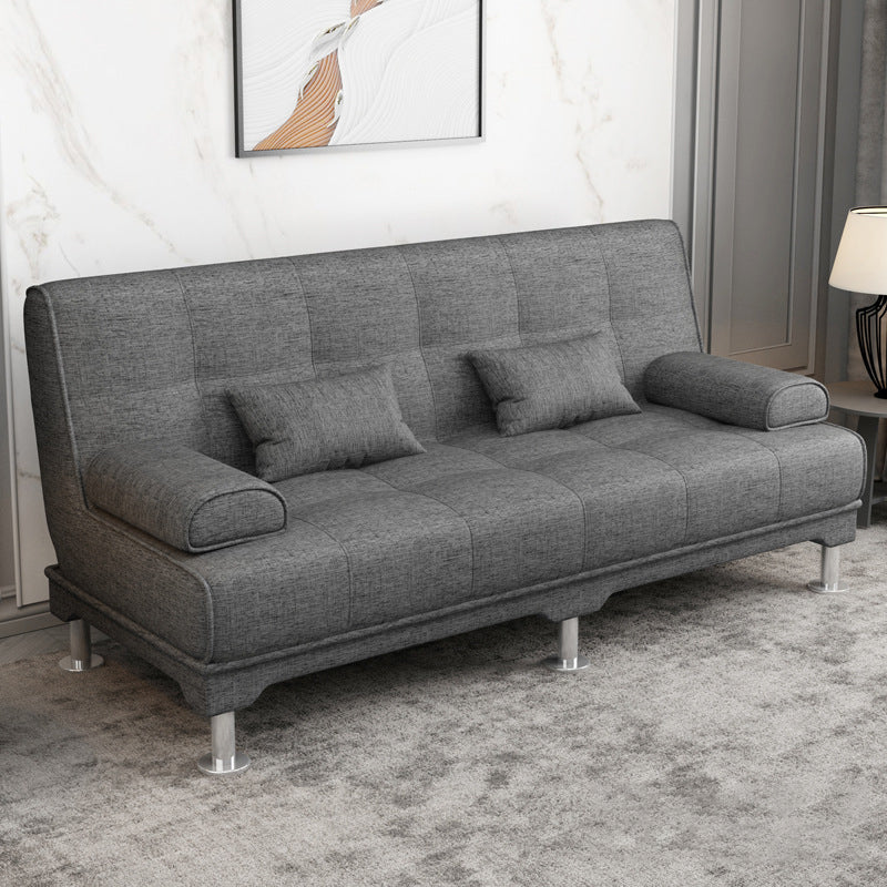 Fabric Modern Metal Legs Sofa Convertible Pillow Top Arm Sofa Dark Gray Clearhalo 'Furniture' 'furniture_sofas' 'kitchen' 'kitchen_sofas' 'Living Room Furniture' 'Sofa' 'sofas' 4648005
