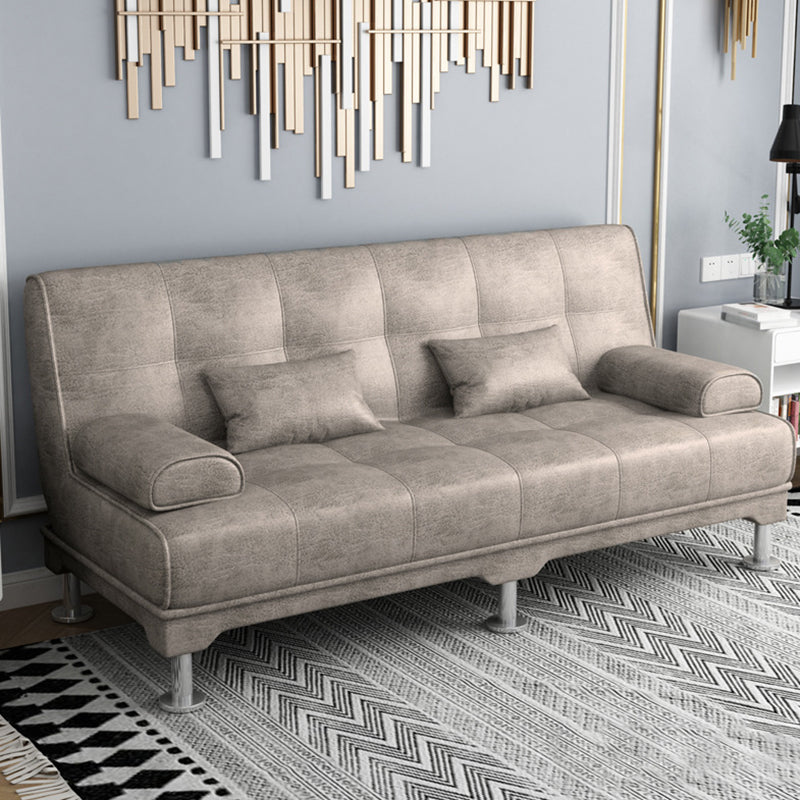 Fabric Modern Metal Legs Sofa Convertible Pillow Top Arm Sofa Light Coffee Clearhalo 'Furniture' 'furniture_sofas' 'kitchen' 'kitchen_sofas' 'Living Room Furniture' 'Sofa' 'sofas' 4648006