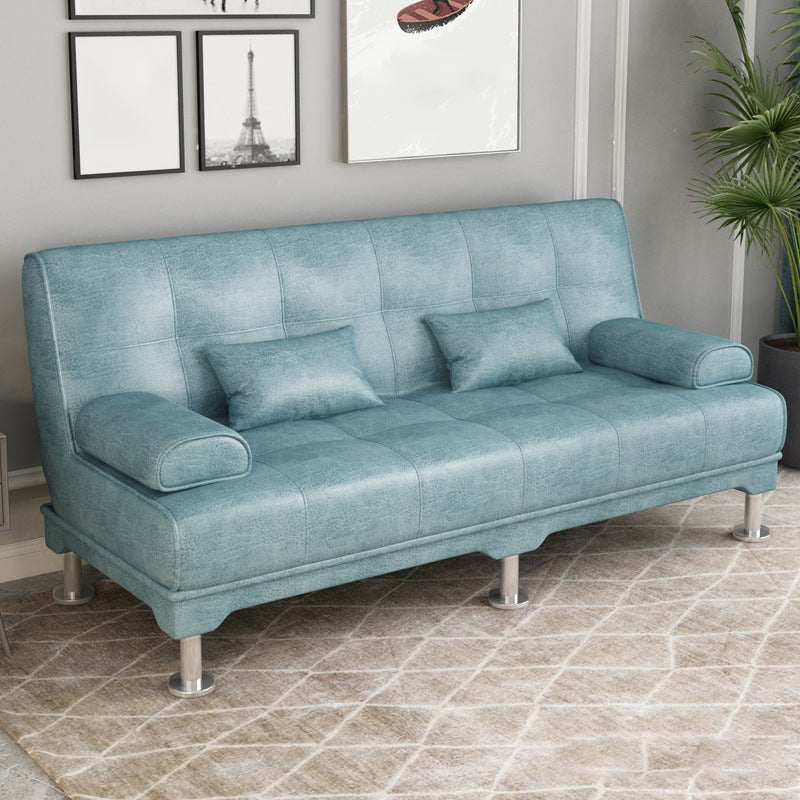 Fabric Modern Metal Legs Sofa Convertible Pillow Top Arm Sofa Light Blue Clearhalo 'Furniture' 'furniture_sofas' 'kitchen' 'kitchen_sofas' 'Living Room Furniture' 'Sofa' 'sofas' 4648010