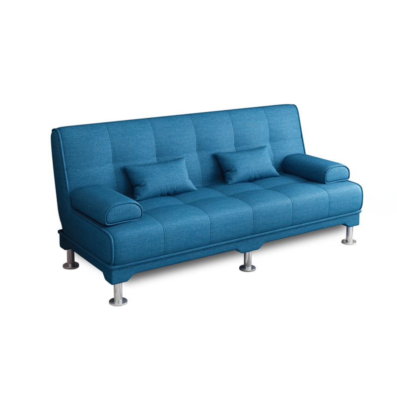 Fabric Modern Metal Legs Sofa Convertible Pillow Top Arm Sofa Dark Blue Without Slipcover Clearhalo 'Furniture' 'furniture_sofas' 'kitchen' 'kitchen_sofas' 'Living Room Furniture' 'Sofa' 'sofas' 4648015