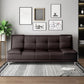 Modern Armless Convertible Chair Single Sleeper Sofa with Biscuit Back Brown Clearhalo 'furn' 'furn_sofas' 'Furniture' 'furniture_sofas' 'kitchen' 'kitchen_sofas' 'Living Room Furniture' 'Sofa' 'sofas' 4648024