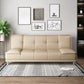 Modern Armless Convertible Chair Single Sleeper Sofa with Biscuit Back Beige Clearhalo 'furn' 'furn_sofas' 'Furniture' 'furniture_sofas' 'kitchen' 'kitchen_sofas' 'Living Room Furniture' 'Sofa' 'sofas' 4648026