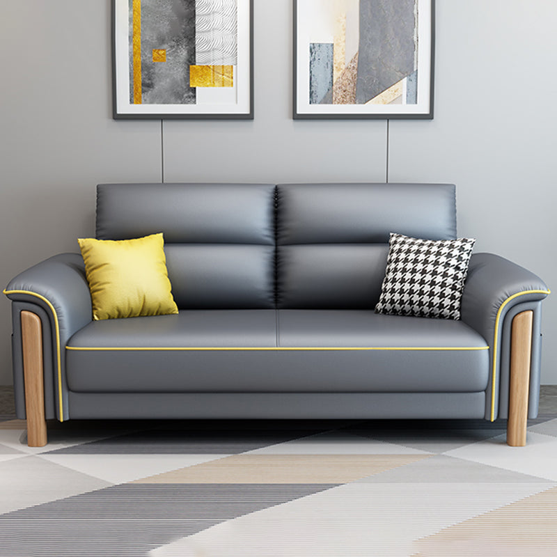 Modern Faux Leather Flared Arm Sofa with Tight Back for Living Room, Apartment 51"L x 31.5"W x 32"H Light Gray Clearhalo 'furn' 'furn_sofas' 'Furniture' 'furniture_sofas' 'kitchen' 'kitchen_sofas' 'Living Room Furniture' 'Sofa' 'sofas' 4648054