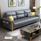 Modern Faux Leather Flared Arm Sofa with Tight Back for Living Room, Apartment 70"L x 31.5"W x 32"H Light Gray Clearhalo 'furn' 'furn_sofas' 'Furniture' 'furniture_sofas' 'kitchen' 'kitchen_sofas' 'Living Room Furniture' 'Sofa' 'sofas' 4648057