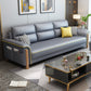 Modern Faux Leather Flared Arm Sofa with Tight Back for Living Room, Apartment Gray Blue Clearhalo 'furn' 'furn_sofas' 'Furniture' 'furniture_sofas' 'kitchen' 'kitchen_sofas' 'Living Room Furniture' 'Sofa' 'sofas' 4648058