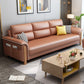 Modern Faux Leather Flared Arm Sofa with Tight Back for Living Room, Apartment Light Coffee Clearhalo 'furn' 'furn_sofas' 'Furniture' 'furniture_sofas' 'kitchen' 'kitchen_sofas' 'Living Room Furniture' 'Sofa' 'sofas' 4648060