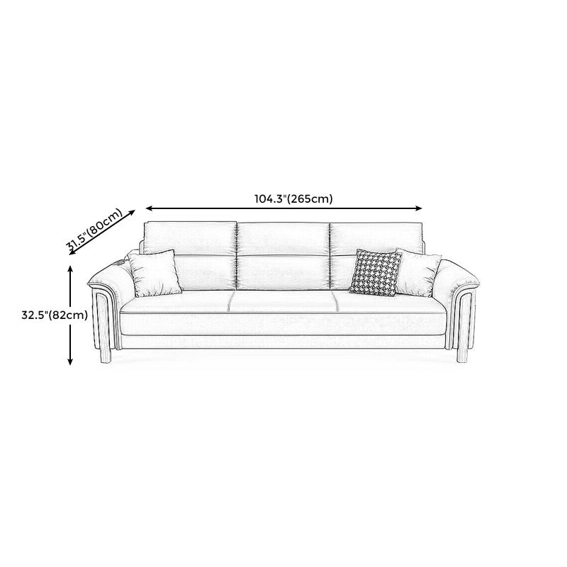 Modern Faux Leather Flared Arm Sofa with Tight Back for Living Room, Apartment Clearhalo 'furn' 'furn_sofas' 'Furniture' 'furniture_sofas' 'kitchen' 'kitchen_sofas' 'Living Room Furniture' 'Sofa' 'sofas' 4648070
