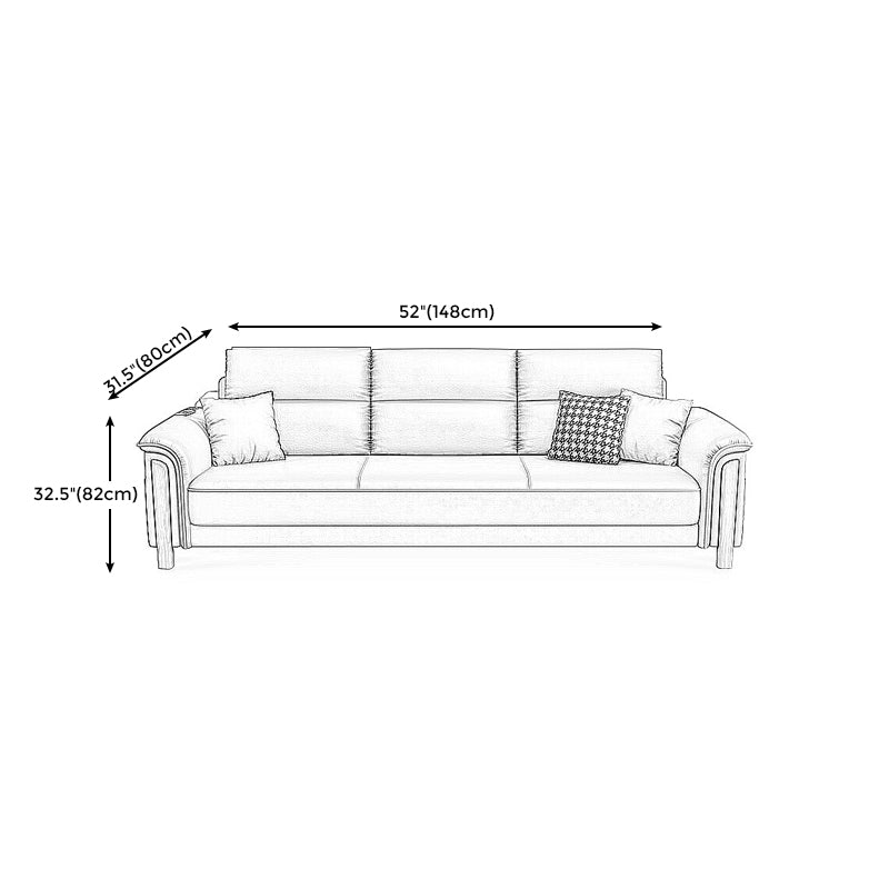 Modern Faux Leather Flared Arm Sofa with Tight Back for Living Room, Apartment Clearhalo 'furn' 'furn_sofas' 'Furniture' 'furniture_sofas' 'kitchen' 'kitchen_sofas' 'Living Room Furniture' 'Sofa' 'sofas' 4648072