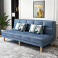 Modern Armless Settee 27.55" W Convertible Sleeper Sofa for Living Room Blue Faux Leather Clearhalo 'furn' 'furn_sofas' 'Furniture' 'furniture_sofas' 'kitchen' 'kitchen_sofas' 'Living Room Furniture' 'Sofa' 'sofas' 4648075