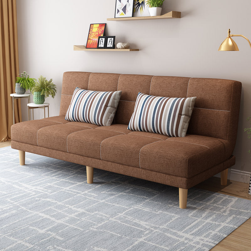 Modern Armless Settee 27.55" W Convertible Sleeper Sofa for Living Room Coffee Cotton Blend Clearhalo 'furn' 'furn_sofas' 'Furniture' 'furniture_sofas' 'kitchen' 'kitchen_sofas' 'Living Room Furniture' 'Sofa' 'sofas' 4648079