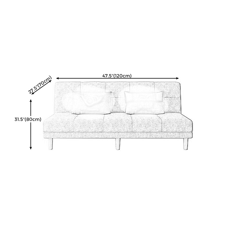 Modern Armless Settee 27.55" W Convertible Sleeper Sofa for Living Room Clearhalo 'furn' 'furn_sofas' 'Furniture' 'furniture_sofas' 'kitchen' 'kitchen_sofas' 'Living Room Furniture' 'Sofa' 'sofas' 4648084