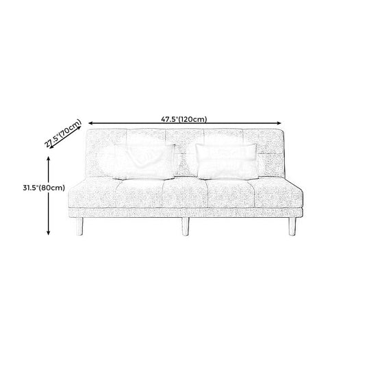 Modern Armless Settee 27.55" W Convertible Sleeper Sofa for Living Room Clearhalo 'furn' 'furn_sofas' 'Furniture' 'furniture_sofas' 'kitchen' 'kitchen_sofas' 'Living Room Furniture' 'Sofa' 'sofas' 4648084
