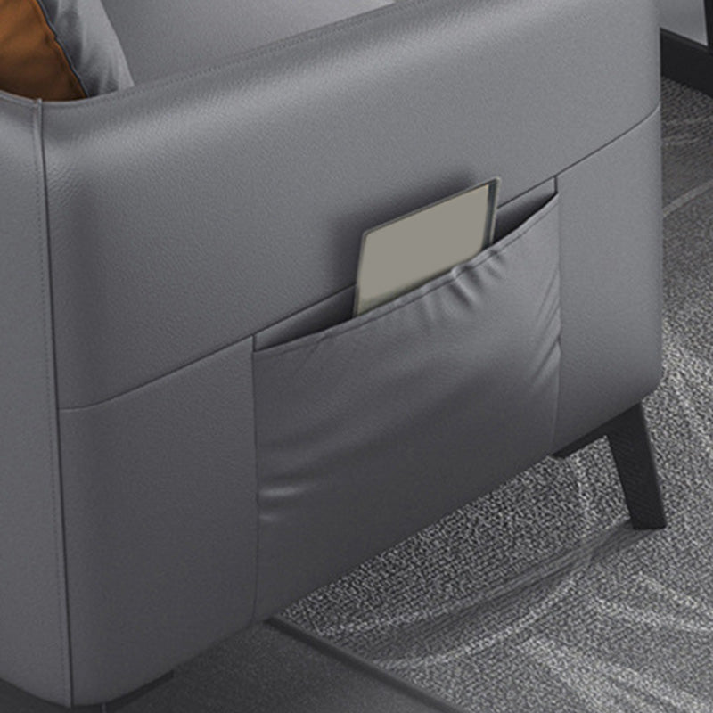 Contemporary Standard Tuxedo Arm Loveseat Leather Loveseat with Pillows Clearhalo 'furn' 'furn_sofas' 'Furniture' 'furniture_sofas' 'kitchen' 'kitchen_sofas' 'Living Room Furniture' 'Sofa' 'sofas' 4648099