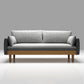 Loose Back 29.52" D x 29.92" H Sofa Slipcovered Wooden Linen Sofa Grey Clearhalo 'furn' 'furn_sofas' 'Furniture' 'furniture_sofas' 'kitchen' 'kitchen_sofas' 'Living Room Furniture' 'Sofa' 'sofas' 4648109